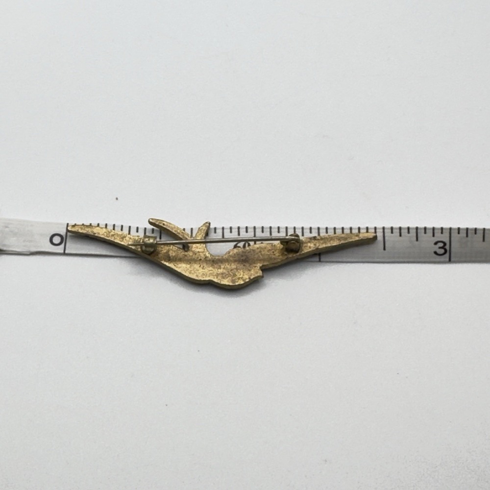 Antique Victorian Bluebird Swallow Pin Brooch Guilloche Enameled 2.5" - Picture 4 of 10